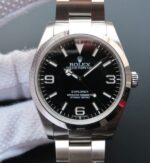 Replica Rolex EXPLORER I 214270 39mm Noob Black Dial SS Bracelet A2824