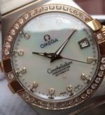 Replica Omega V6 Constellation 35mm White MOP Dial Diamonds Bezel SS Bracelet A2500 - Image 3