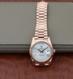 Replica Rolex Day-Date 40mm 228235 RG Noob Silver Dial Roman Markers RG President Bracelet A3255 - Image 8