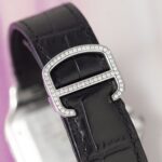 Cartier Santos With Moissanite Diamond Hong Kong Rep 11 Watch Leather Strap 39.8mm - Image 10