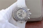 Replica Hublot Big Bang Unico Sapphire Plastic Case Skeleton Dial White Rubber Strap Jap Quartz