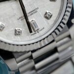 Rolex Day-Date Meteorite Dial Replica Watches Moissanite Diamonds Custom QF Factory 36mm - Image 6