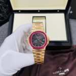 Patek Philippe Nautilus 5723 Copies Watch 18K Gold Wrapped + Synthetic Ruby 40mm - Image 3