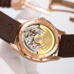 Fake Patek Philippe Replica Watch Aquanaut Ladies Embossed Brown Arabic Diamond Bezel Rose Gold Composite 35.6mm 5068R-001 TWF(1:1 replica) - Image 2