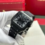 Cartier Santos Black Replica 11 Watch Rubber Strap BV Factory 39.8mm - Image 4