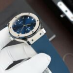 Hublot Classic Fusion Titanium Blue Replica Watch Movement SW300 Rubber Strap 42mm - Image 5