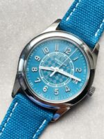 Replica PATEK PHILIPPE Calatrava 6007A-001 SS ZF 1:1 Best Edition Blue Dial on Blue Leather Strap A324CS - Image 3