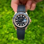 Rolex Replica 1:1 Watch Yacht-Master Rose Gold Plated Rubber Strap 40mm