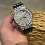 Hublot Classic Fusion Titanium Diamonds Pav?? Customs Full Moissanite Imitation Luxury Watches 42mm - Image 2