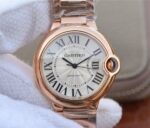 Replica Cartier Ballon Bleu 36mm RG White Textured Dial RG Bracelet