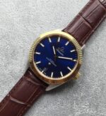 Replica Omega Globemaster Master Chronometer Blue Dial Brown Leather Strap A8913 - Image 2