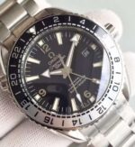 Replica Omega Planet Ocean 600M GMT Black/Silver Bezel Black Dial SS Bracelet A8906 - Image 3