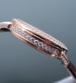 Replica Cartier Tourbillon RG Diamonds Dial Bezel Leather Strap - Image 5