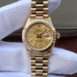 Replica Rolex DateJust 31mm Fluted Bezel RG Gold Dial Bracelet A2235