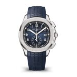 Fake Patek Philippe Replica Watch Aquanaut Chronograph White Gold Blue Dial 5968G-001 MMA(1:1 replica)