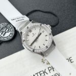Hublot Replica Watch Women s White Rubber Strap With Moissanite Diamonds 33mm - Image 3