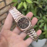 Patek Philippe Replica 11 Watch Nautilus 5712 Rose Gold Wrapped Chocolate Dial GRF 40mm - Image 3