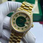 Rolex Day-Date Replica Watch Gold Wrapped + Moissanite Diamonds Weight 173 Gram 40mm - Image 4