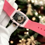 Richard Mille Luxury Fake Watches RM07-01 Pink Rubber Strap Automatic Movement 36mm - Image 5