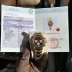 Rolex Replica Watch Daytona Rainbow Yellow Gold Wrapped Moissanite Diamonds TWF 40mm