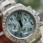 Rolex Daytona Best Replica Watch Custom Solid White Gold + Diamonds Baguette Hong Kong 40mm - Image 4