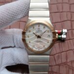 Replica Omega V6 Constellation Diamonds Bezel YG Bezel White Textured Dial A2500