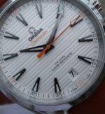 Replica Omega XF Aqua Terra Master White Textured Dial Orange Hands Leather A8900 - Image 3