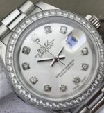 Replica Rolex DateJust 28mm Diamonds Bezel White Dial Diamonds Markers SS Bracelet A2236 - Image 3