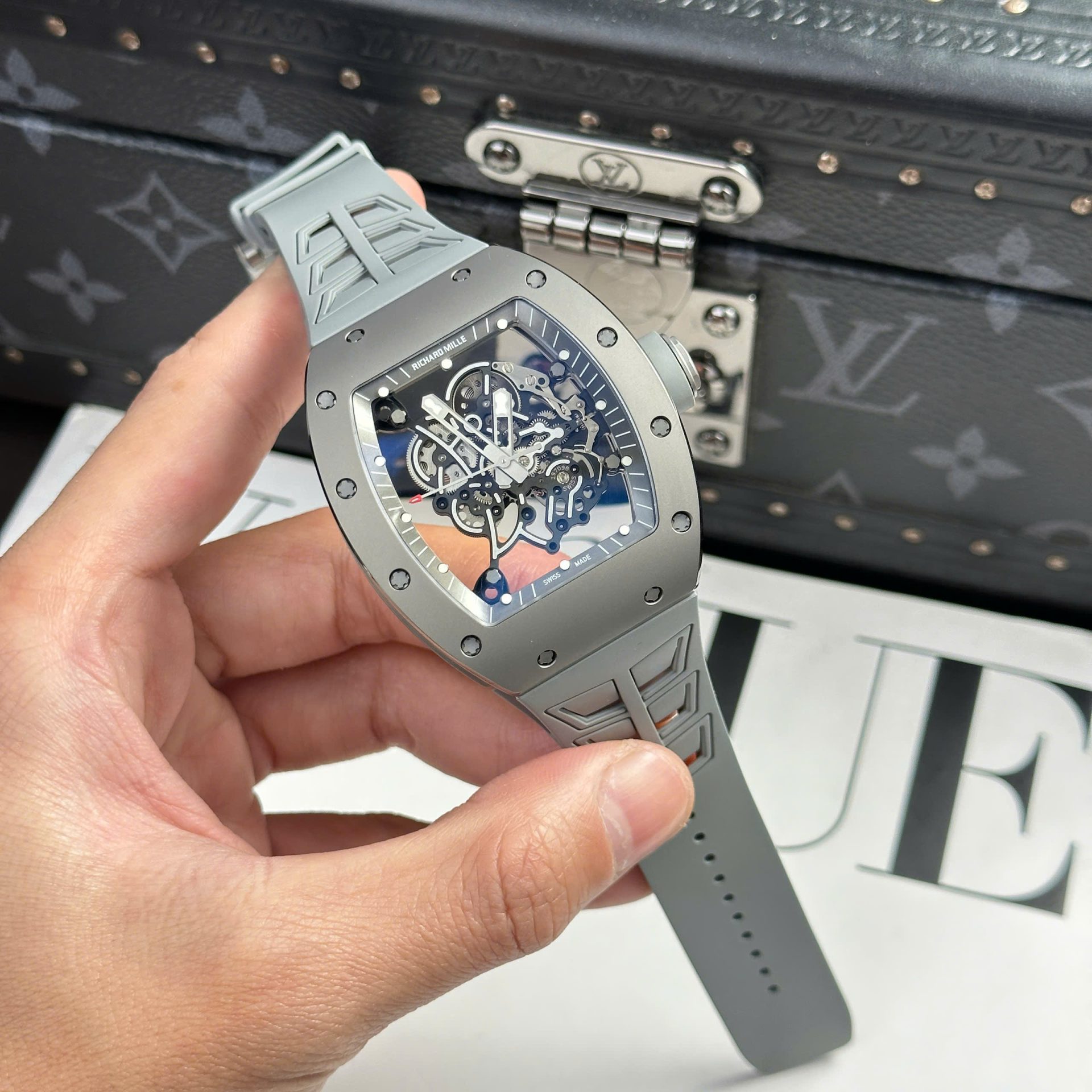 CC9EDF7E-6D0F-FD27-098C-2F7F01A13E99.jpg Richard Mille Best Copies Watch RM055 Bubba Watson Grey Ceramic Rubber Strap ZF Factory 42.7 49.9mm - Image 1