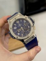 Hublot Big Bang Men s Replica Watch Blue With Diamond Bezel 44mm - Image 2