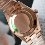 Rolex Day-Date Chocolate Dial Copies Watches Gold Wrapped + Moissanite Dial Markers Custom 40mm - Image 8