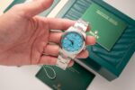 Rolex Replica 11 Watch Oyster Perpetual Ice Blue Dial King Factory 41mm - Image 4
