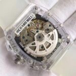 Replica Richard Mille RM011 Transparent Case Black/Green Bezel Skeleton Dial White Rubber Strap A7750 - Image 6