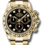 Rolex Yellow Gold Cosmograph Daytona 40 Watch ?C Black Diamond Dial ?C 116508 bkd(1:1 replica)
