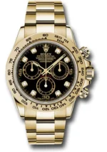 Rolex Yellow Gold Cosmograph Daytona 40 Watch ?C Black Diamond Dial ?C 116508 bkd(1:1 replica)
