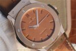 Replica Hublot Classic Fusion 45mm RG Berluti Scritto Brown Leather Dial Gummy Strap A2892 - Image 3