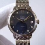 Replica Omega MKF De Ville 33mm Diamonds Markers Blue Dial SS Bracelet A2824
