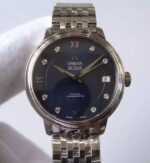 Replica Omega MKF De Ville 33mm Diamonds Markers Blue Dial SS Bracelet A2824