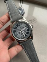 Replica PATEK PHILIPPE Calatrava 6007A-001 SS ZF 1:1 Best Edition Grey Dial on Grey Leather Strap A324CS - Image 2