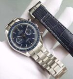 Replica Omega Speedmaster Moonwatch Co-Axial Blue Dial SS Bracelet A9300 - Image 7