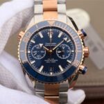 Replica Omega OMF Planet Ocean Master Chronometer SS/RG Blue Polished Bezel Blue Dial SS/RG Bracelet A9901