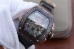 Replica Richard Mille RM011 Brown Ceramic RG Chrono Skeleton Dial Black Rubber Strap A7750 - Image 2