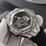 Hublot Big Bang Sang Bleu II Replica Watch Custom Moissanite Diamonds 44mm - Image 4