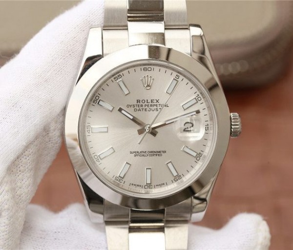 D16CF22A-37F4-7DE4-1EA9-71D0F68F9542.jpg Replica Rolex DateJust 41mm 126300 Noob Polished Bezel Silver Dial Stick Markers Bracelet A3235 - Image 1