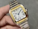 Fake Cartier Watch Santos medium model Manufacture mechanical movement Steel/Yellow Gold Silver Dial W2SA0016(1:1 replica) - Image 5