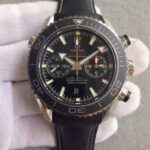 Replica Omega Seamaster Professional Chrono Black Ceramic Black Dial Rubber Strap A9300