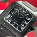 Cartier Santos Black Replica 11 Watch Rubber Strap BV Factory 39.8mm - Image 5