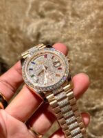 Rolex Day-Date Replica Watches Custom Moissanite Diamonds And Gold Wrapped 40mm - Image 7