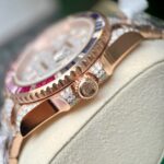 Rolex Replica 11 Watch GMT Master II Gold Wrapped Moissanite Diamond Sapphire 40mm - Image 7