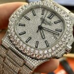 Patek Philippe Replica Watches Nautilus 5719 Full Diamonds PPF 40mm - Image 5